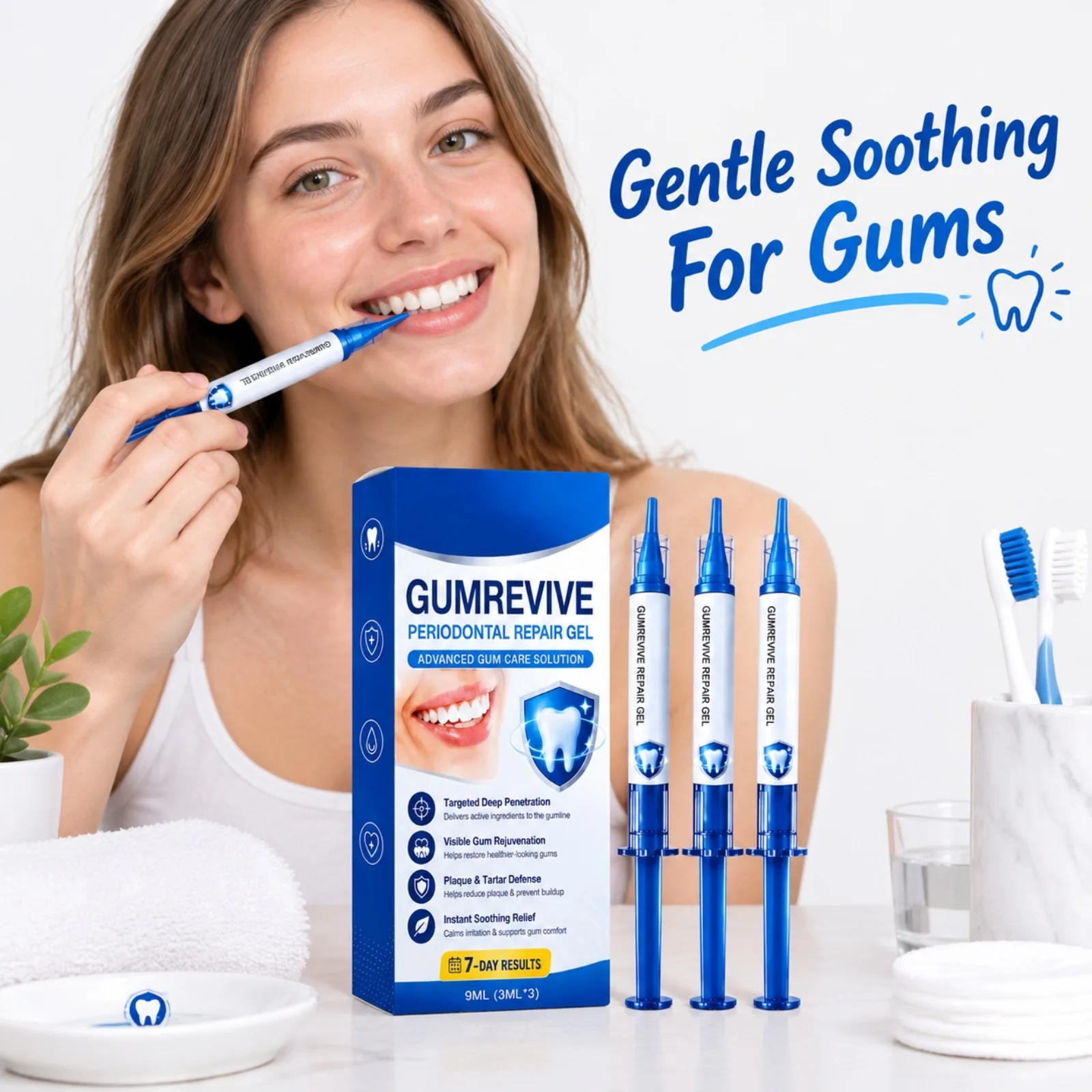 Gum Repair Gel Periodontal Care Deep Penetration for Receding Gums Plaque Removal Teeth Whitening Soothe Discomfort Oral Care