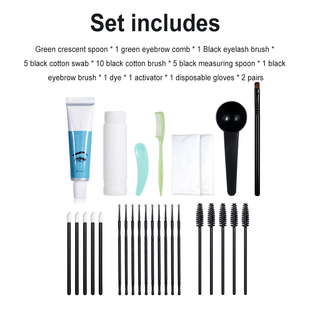 눈썹 염료 오래 지속되는 눈썹 색조 염색 크림 브러쉬 스푼 키트 메이크업 액세서리 선물 여성 소녀