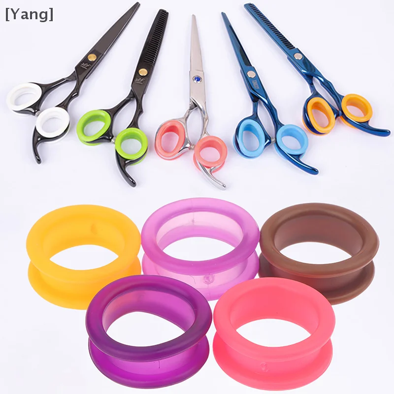10Pcs Professional Barber Hair Shears Scissors Finger Rings Grips Inserts Soft Silicone Ring For Salon Barbers