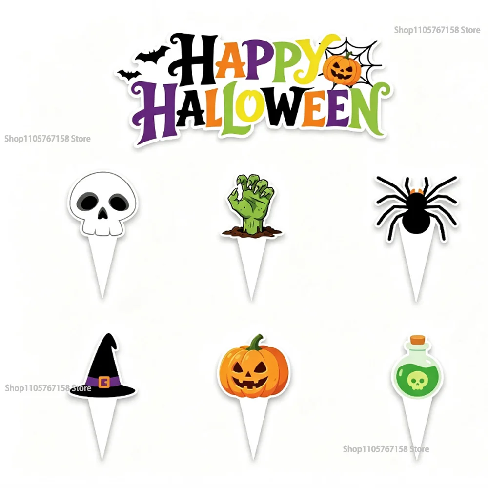 New Happy Halloween Banner Pumpkin Paper Garland Trick Ghost Bat Spider Witch Banner Hanging Pendants Bat Decoration Supplies