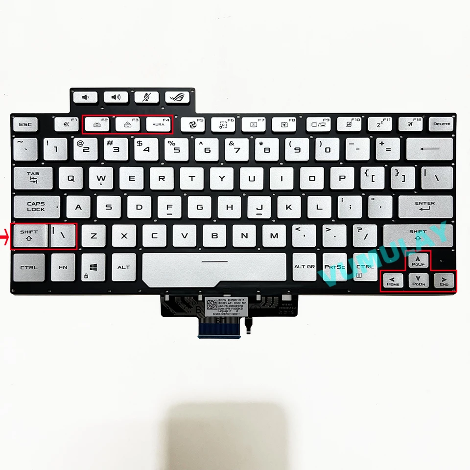 US キーボード ASUS ROG Zephyrus G14 GA401 2021 GA401I GA401QC 
