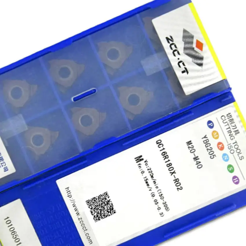 

QC16R075X-R01 YBG205/QC16R140X-R02 YBG205/QC16R165X-R02 YBG205/QC16R180X-R02 YBG205 ZCC.CT CNC blade carbide inserts 10pcs/box
