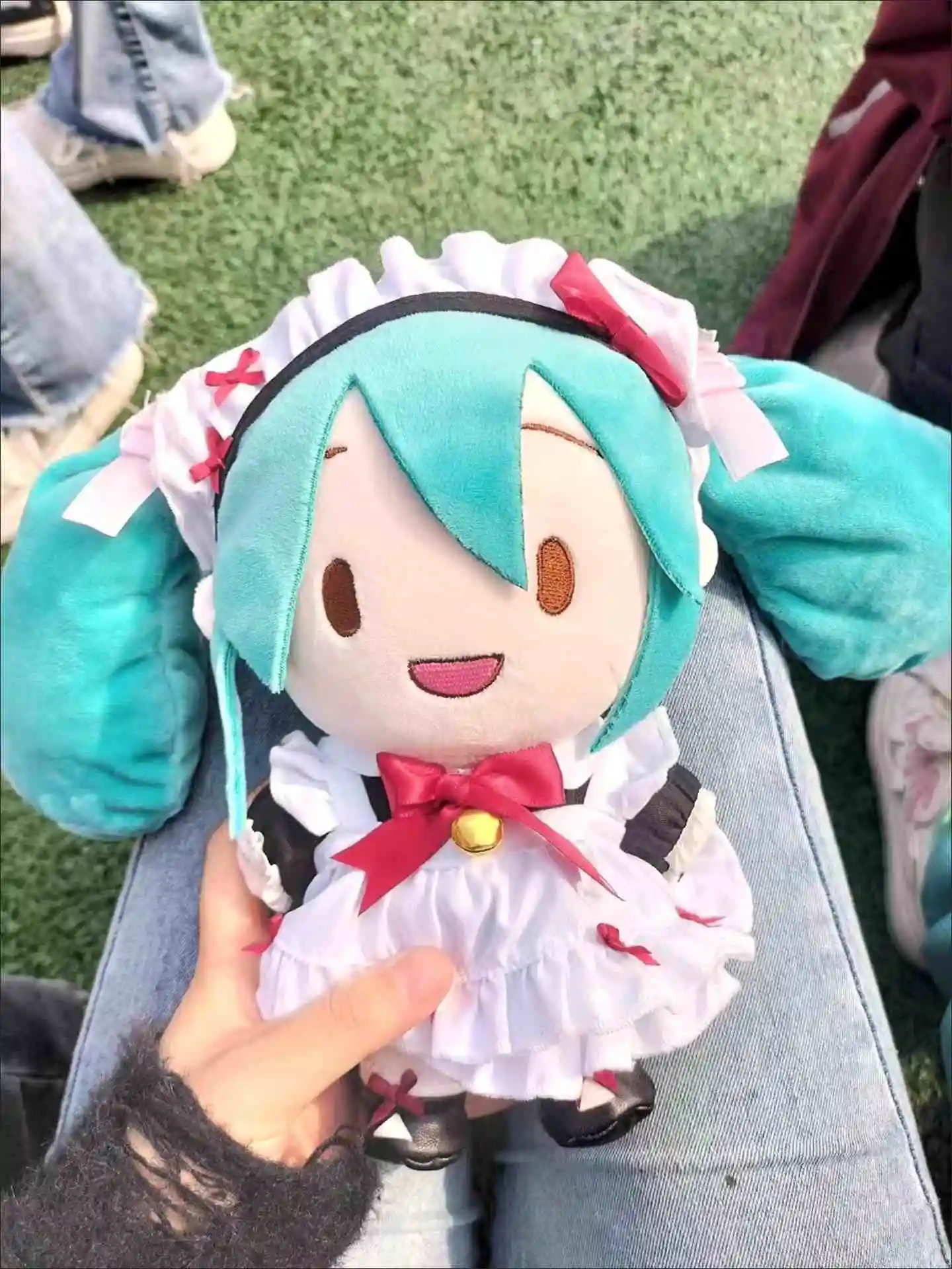 Neue echte japanische Hatsune Miku Miku Puppe süße Fufu Baumwolle Plüsch Puppe Spielzeug Cartoon Peripherie Spielzeug schöne Weihnachten Mädchen Geschenk