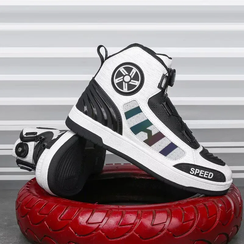 Motorcycle boots Breathable Anti-fall Rider Road Racing Casual Shoes Boots Gear Shift Rubber Sole Reflective Motorbike Shoes