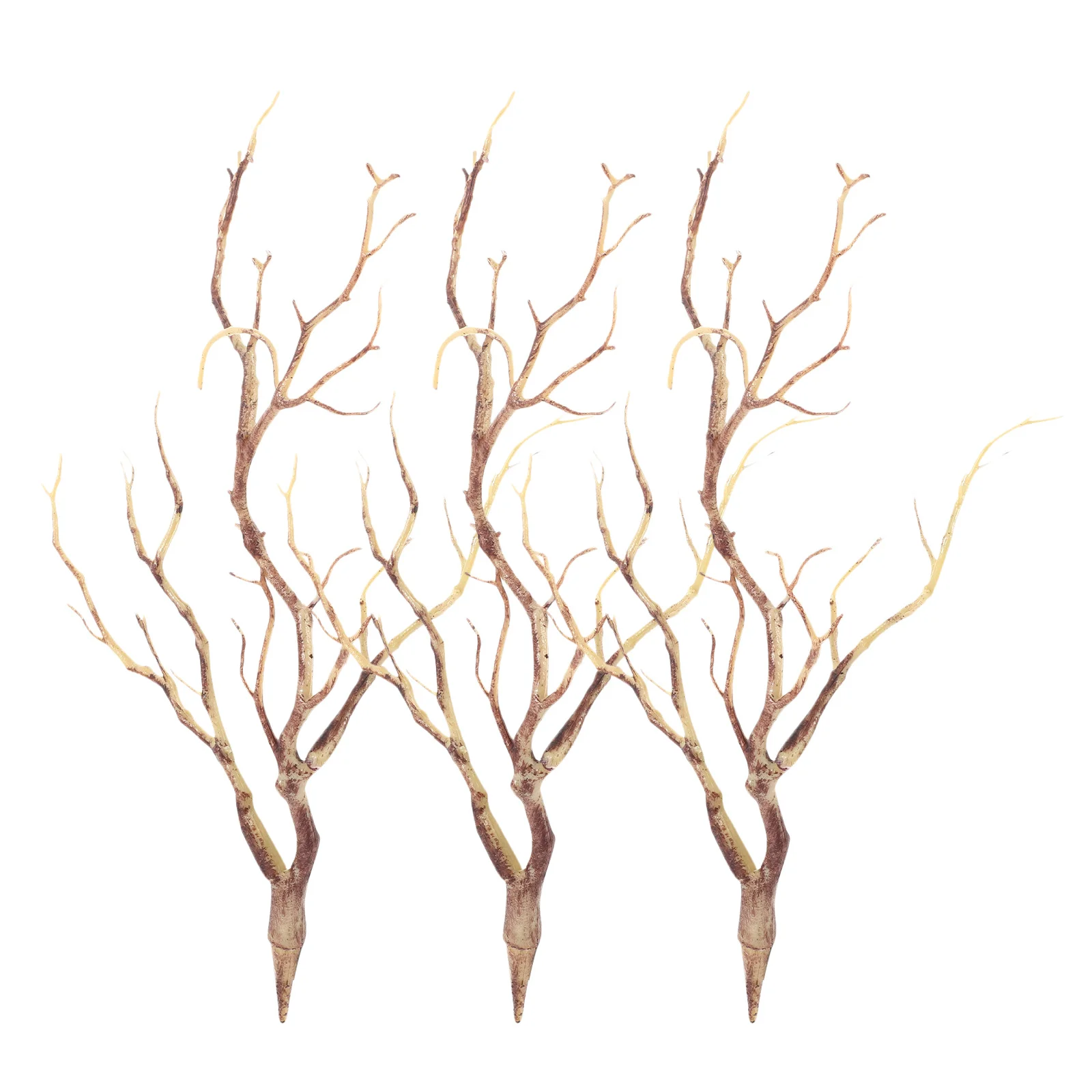 

3pcs Dark Style Deer Antler Hairband Artificial Branches Realistic Dry Branch Decor For Vase Home Wedding Festive Events Plastic