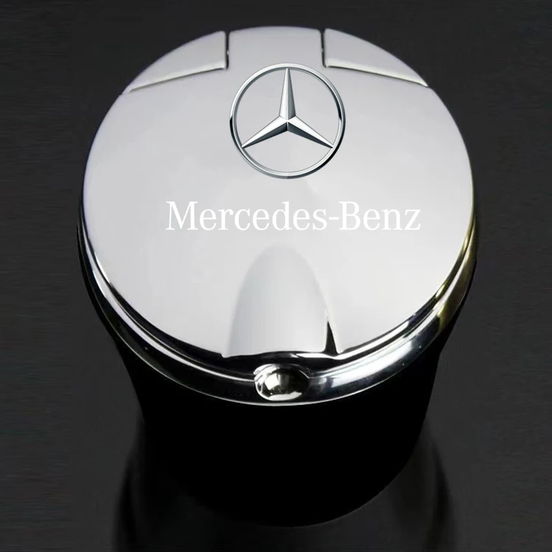 Car Ashtray with Cover LED Light Automotive Ashtray For Mercedes Benz W211 W203 W204 W210 AMG Benz B/C/E/S Class Car Accessories view 4
