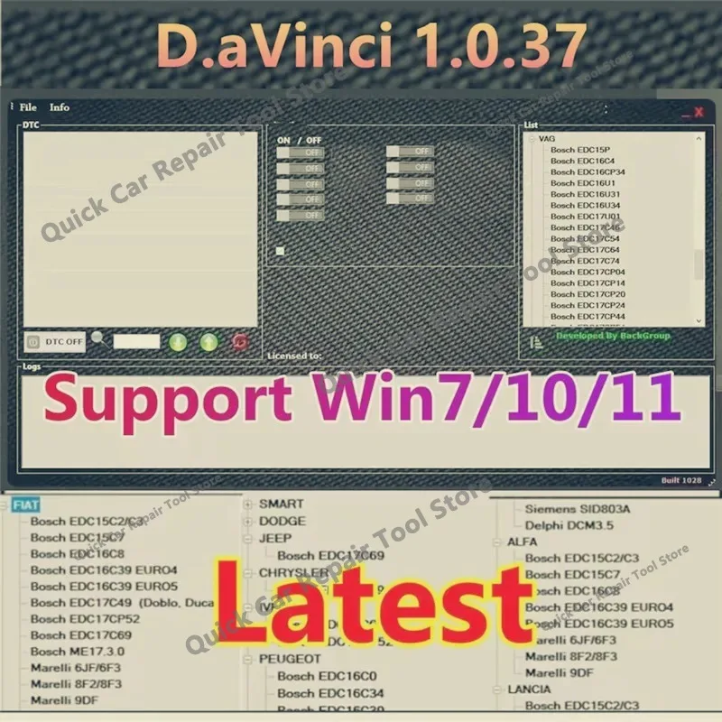 2026 hot Best Selling D.avinci 1.0.37 Full Function Software Support Win7/10/11, Fit K.ESS/K.TAG 3 With Lifetime Activation Tool