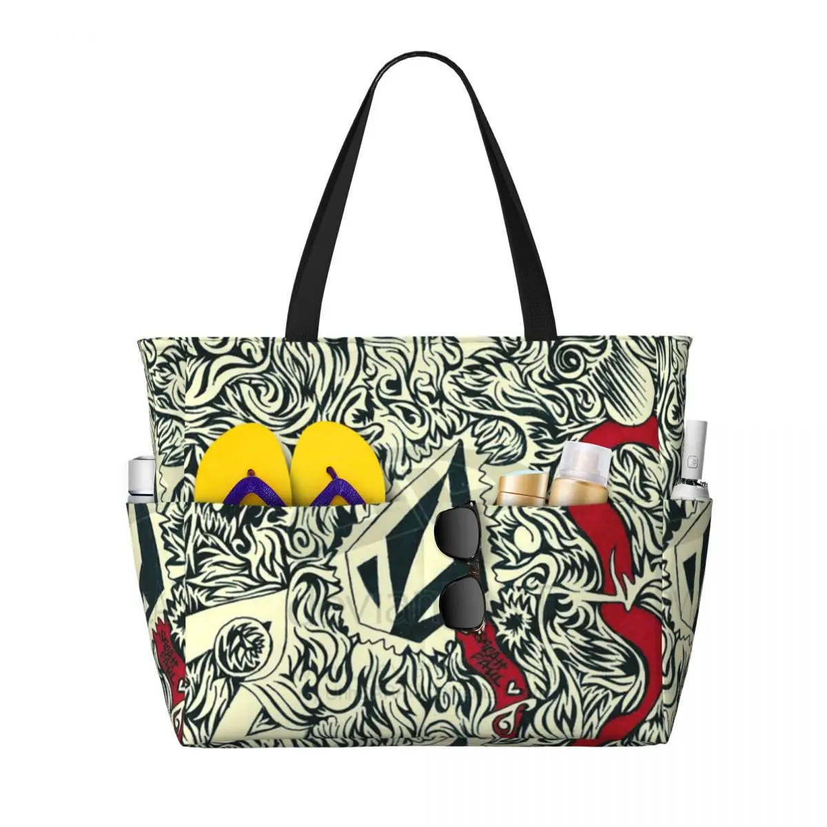 

Half Diamond Volkom Beach Tote Bag Sport Gym Yoga Duffle Large Tote Bag Women Travel Bag Fitness bag