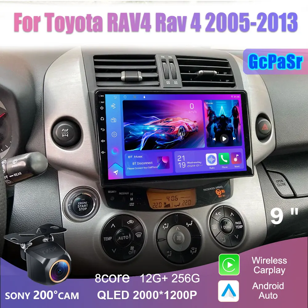 

Android 14 Car Radio For Toyota RAV4 Rav 4 2005-2013 Multimedia Player Navigation GPS Wireless Android CarPlay WIFI NO 2Din DVD