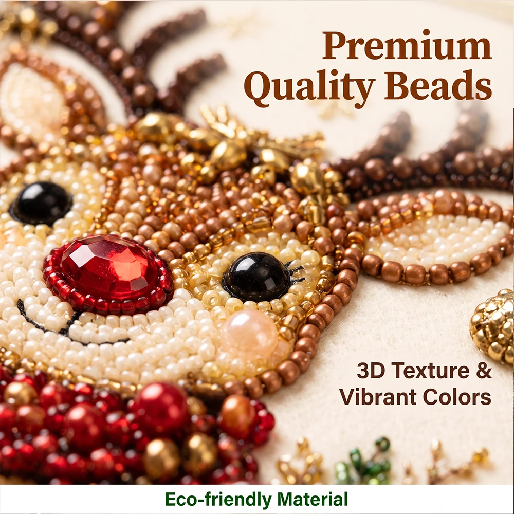 クリスマスビーズ絵画フレームDIYクラフトキット、3Dパール - Embroidery Xmas Kits のレビューと価格