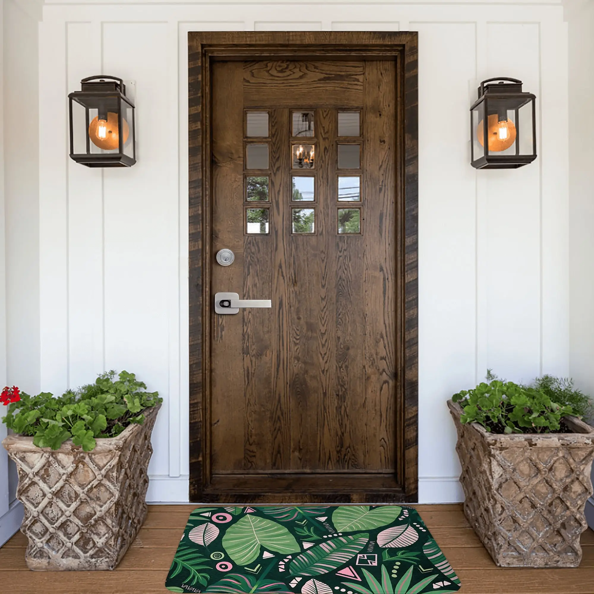 أزتيك الغابة يترك المضادة للانزلاق ممسحة الكلمة حصيرة وسادة السجاد البساط للمطبخ مدخل المنزل الحمام مسند القدم الحصير