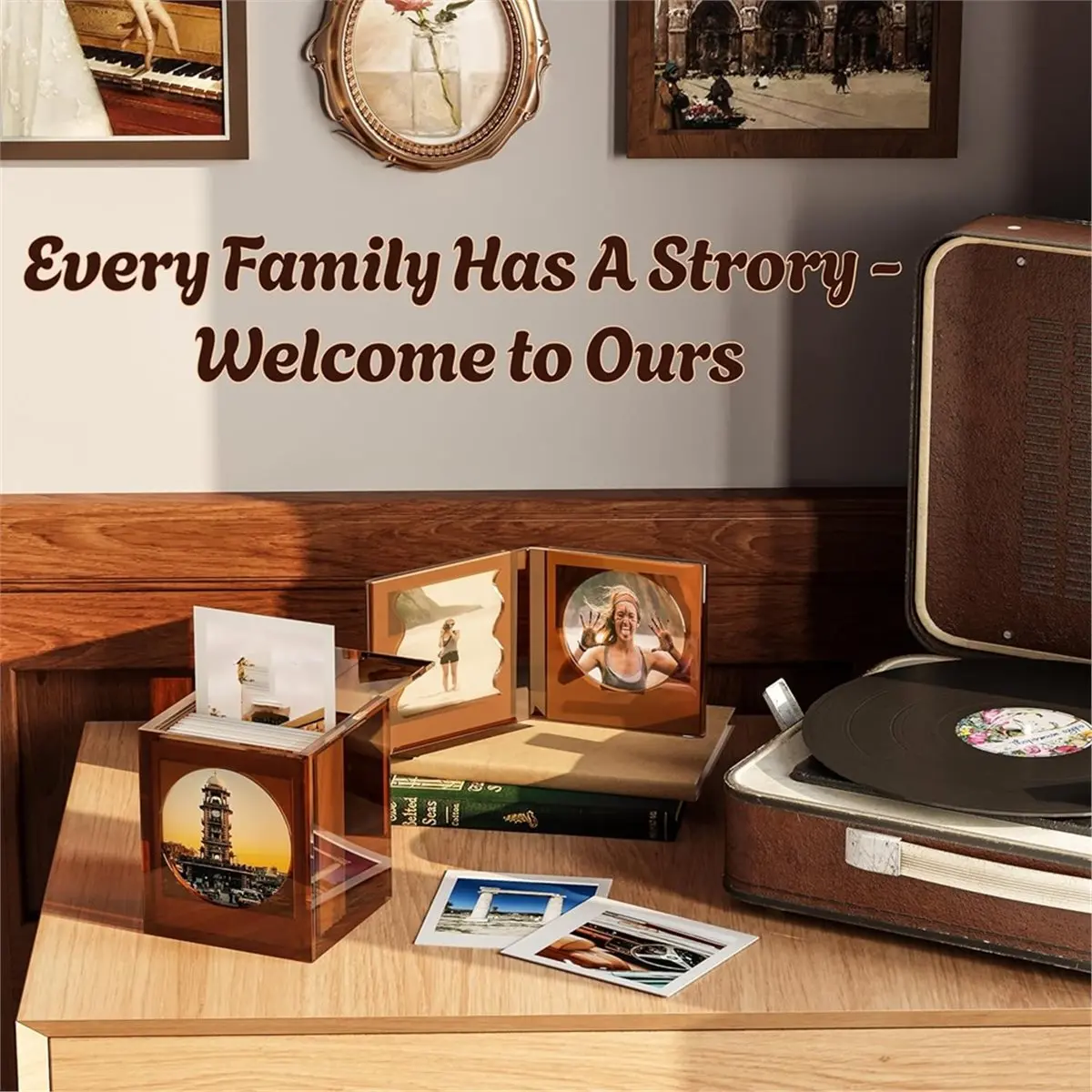 

Акриловая рамка и ящик для хранения фотографий для I-Type/600/SX-70/Квадратной пленки, пленка 4,2 x 3,5 дюйма