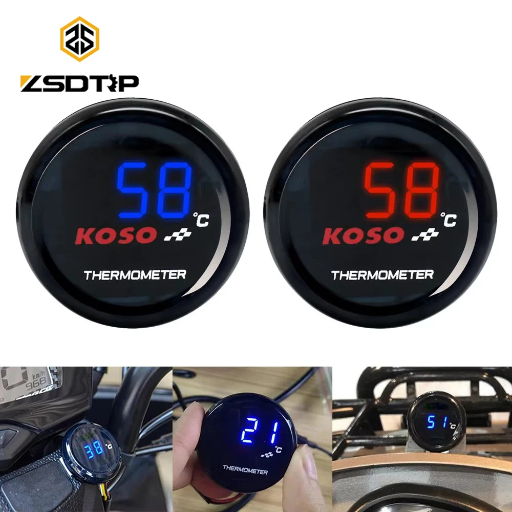 【セール中】ZSDTRP ユニバーサル コソ 0 ° C120 ° C オートバイバイク温度計計器水温計デジタル表示メーター