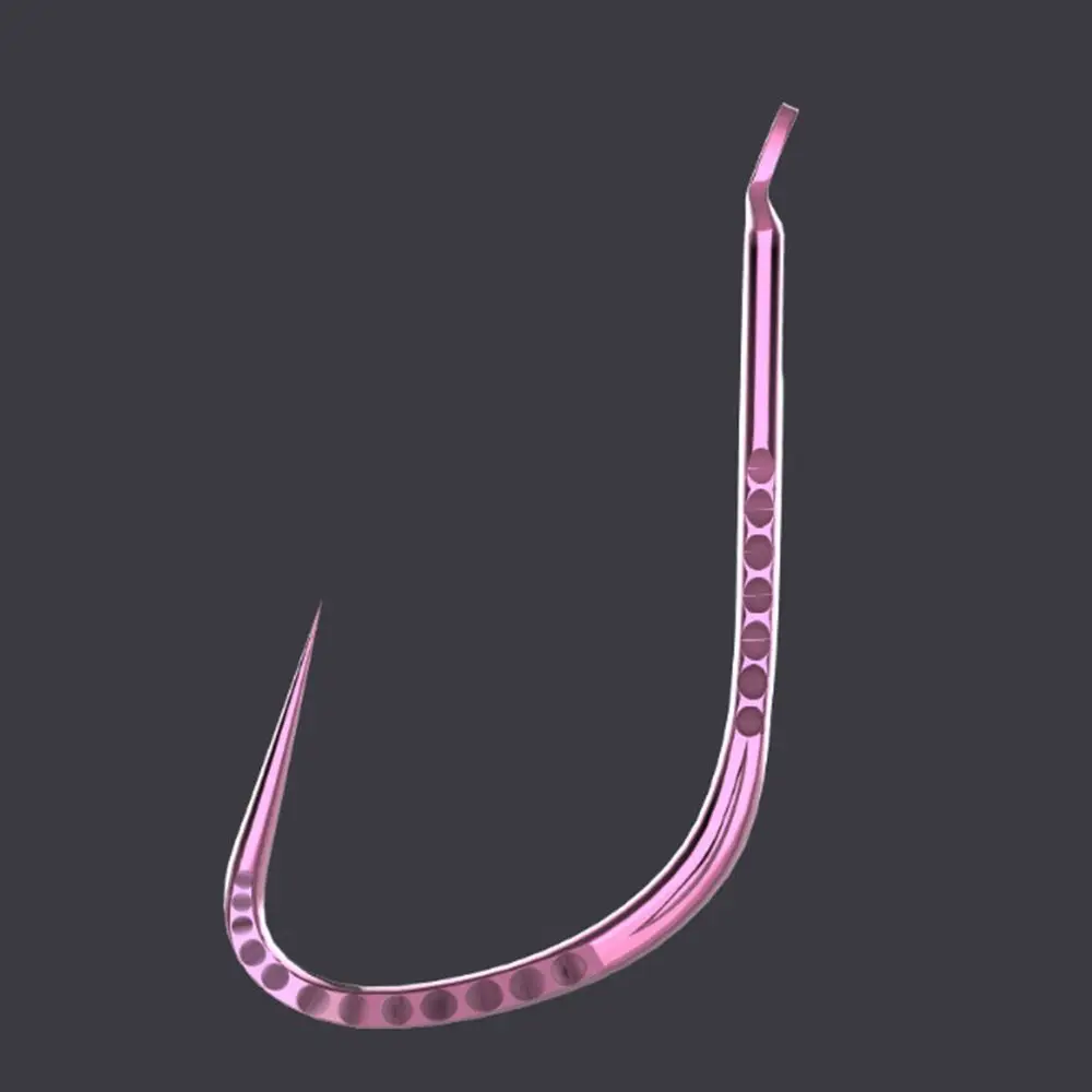 30pcs Light Pink Titanium Alloy Fishhook Black Pit Sports Wolf Horn Tooth Carp Fishing Accessories