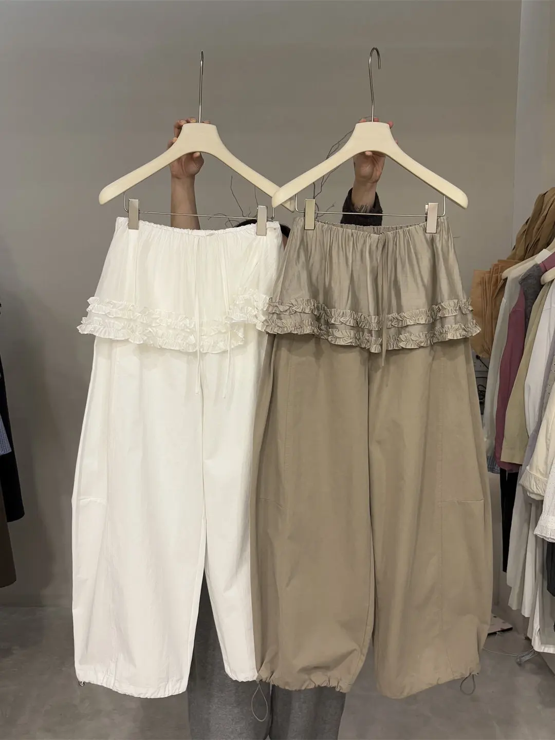 

plus Size Casual Pants with Belted Knife Wide Leg Thin Design Spring Autumn Women's Fashion Comfortable Breathable Polye...