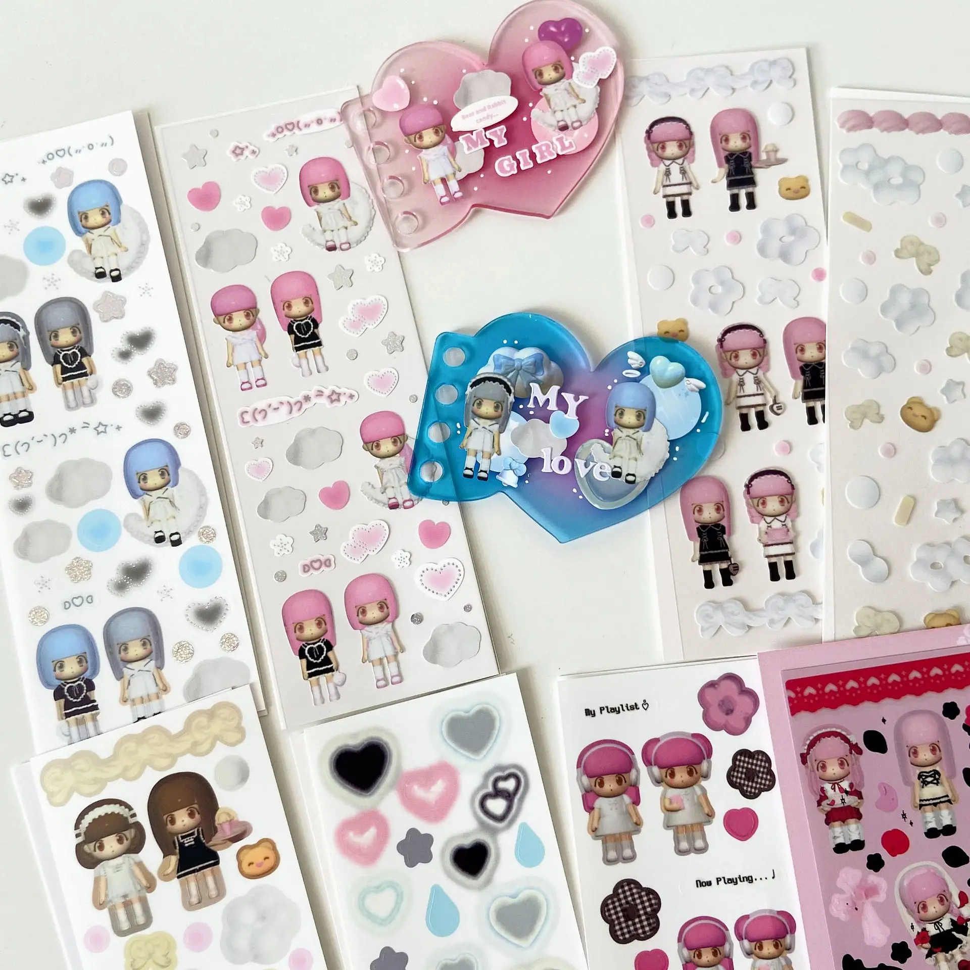 SKYSONIC BOBO Coral Full Set Serie Dekorative Aufkleber Sweet Girl Sub Koreanische DIY Aufkleber Journal Junk Agenda Schreibwaren Suppl – Detail 36