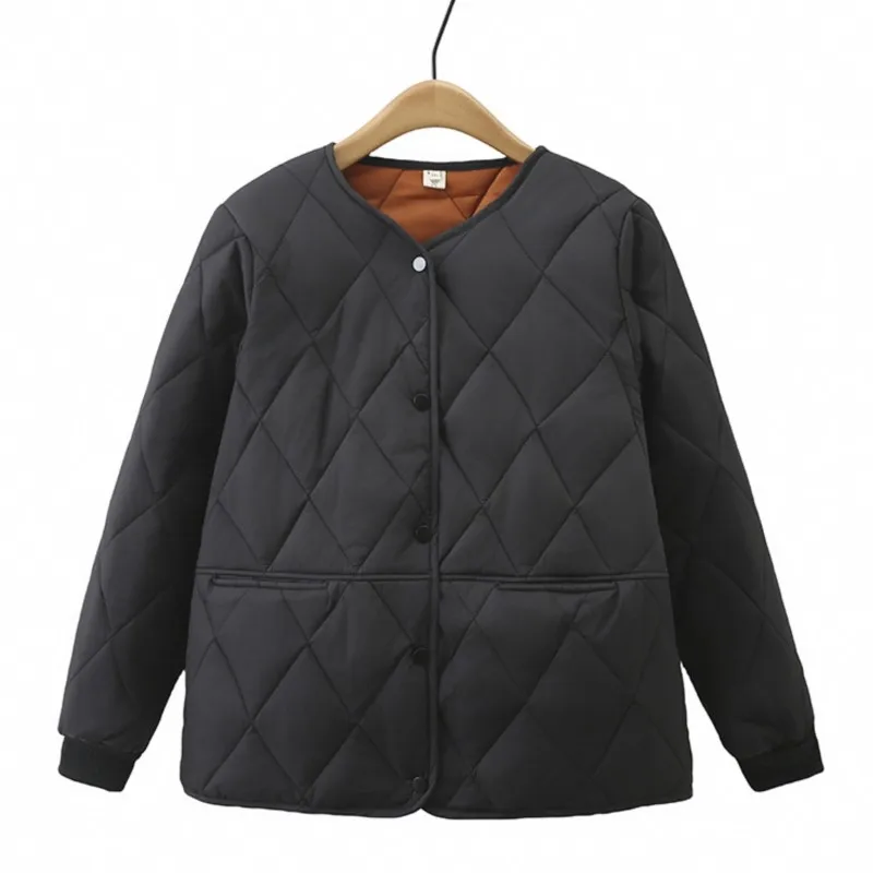 Womens Plus Size Winter Parkas Casual Clothing Lightweight Padded Jacket Curve Argyle Quilted Coats K91 9106