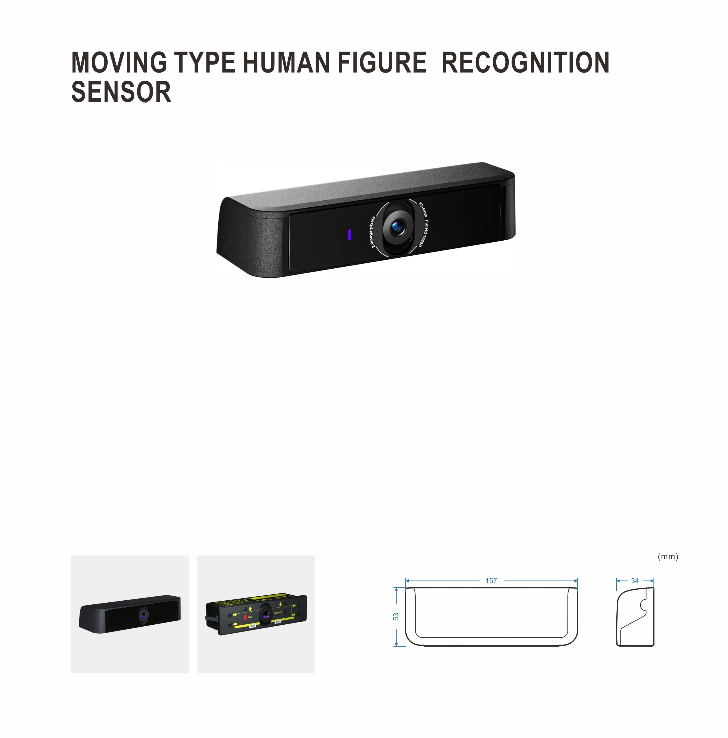 Humanized Adjustment Dual relay output Moving Type  AI Human Figure Recognition Sensor