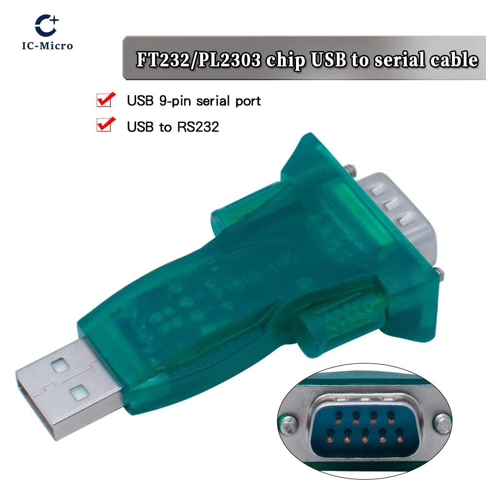 FT232/PL2303 جديد USB إلى RS232 COM ميناء المسلسل المساعد الشخصي الرقمي 9 دبوس DB9 محول دعم Windows7-64 #1