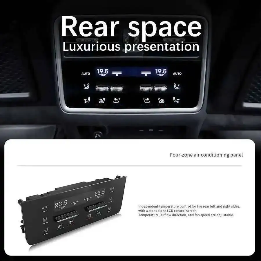 NAVIRIDER For Porsche Cayenne 2024 Rear LCD Air Conditioning Panel High Resolution Touch Control Upgrade The Grade Easy To Use
