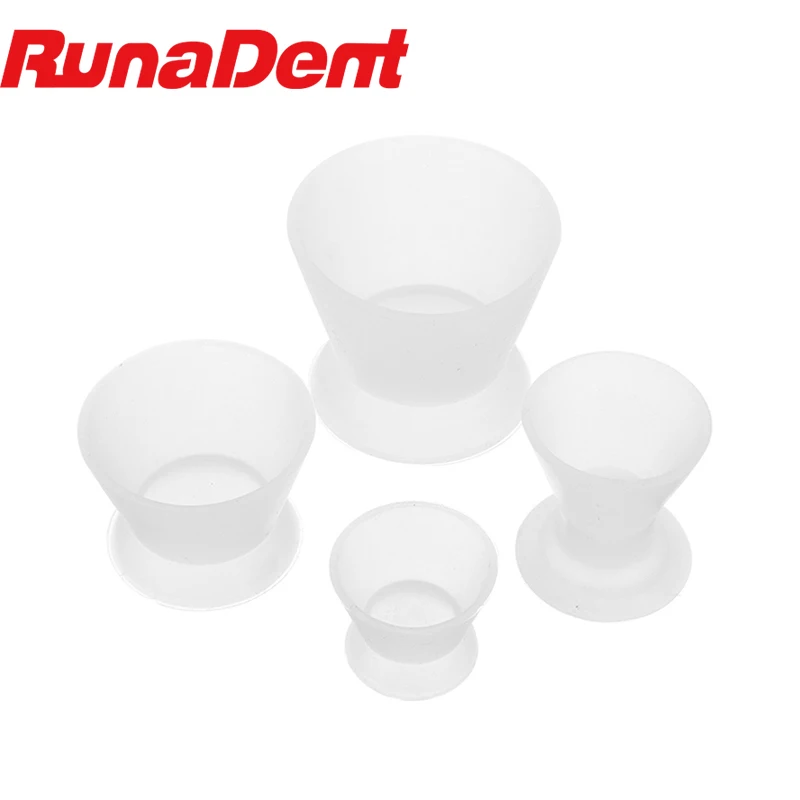 4Pcs Dental Silicone Rubber Cup Flexible Self Solidifying Mixing Bowls High Temperature Disinfecting Rubber Mixing Bowl Tool