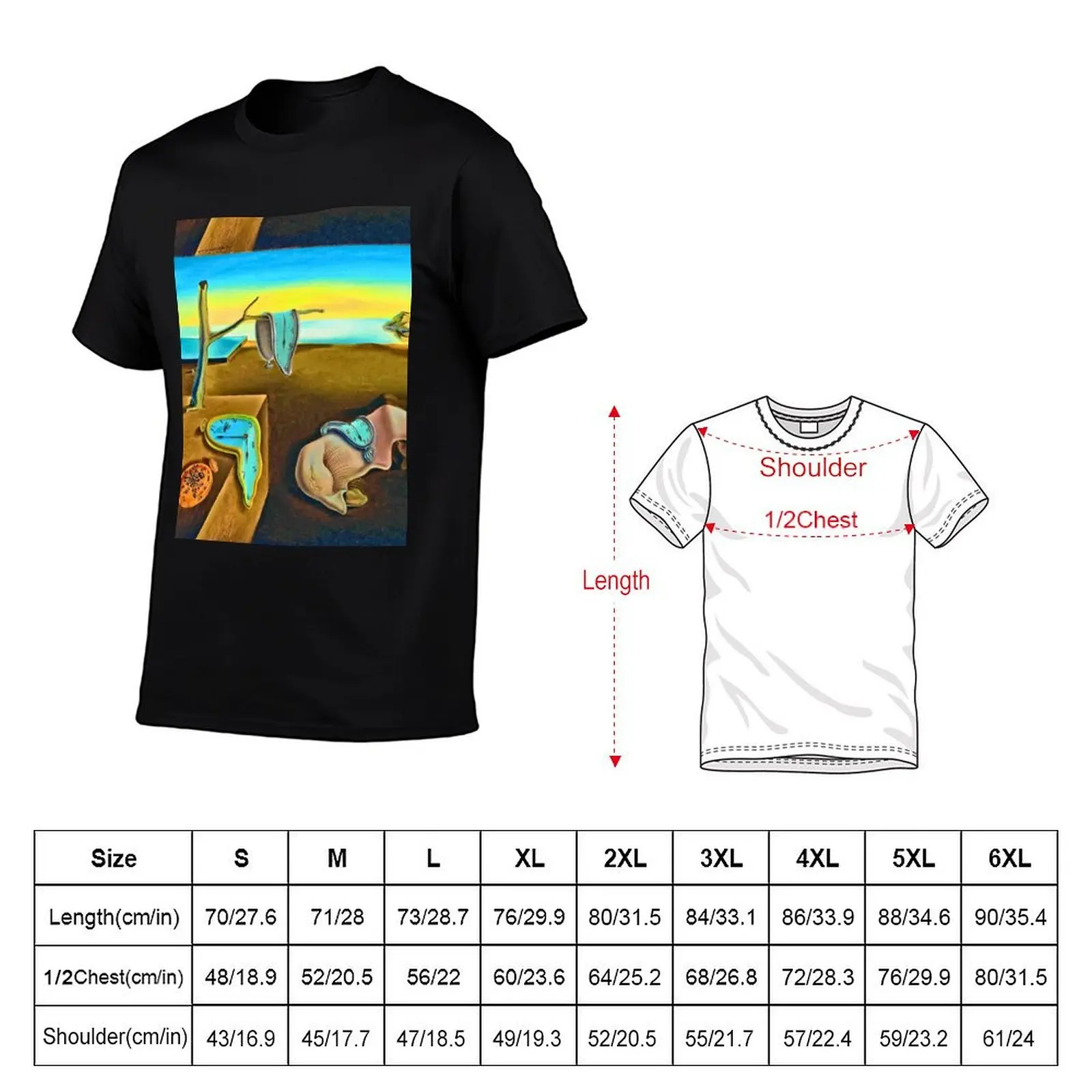 The Persistence of Memory by Salvador Dalí (vibrant) T-Shirt man t shirt heavy cotton t shirts for man cotton T-shirt