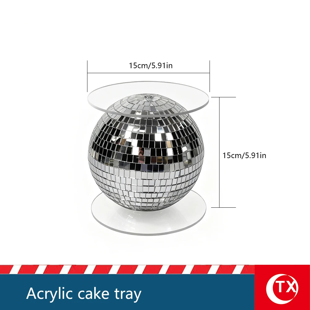 Mirror Disco Ball Acrylic Cake Stand