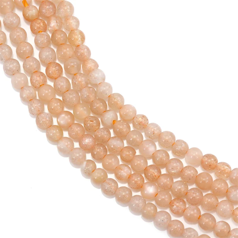 Natural Orange Moonstone Beads Round 2-10mm Gemstone Beads for Jewelry Making Necklace Bracelet DIY Craft