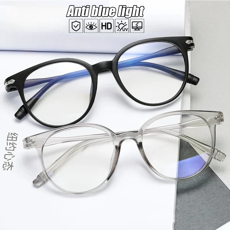 Anti Blau Licht Computer Brille Runde Rahmen Frauen Männer Anti Strahlung Brillen Blockieren Gläser Optische Spektakel Brillen