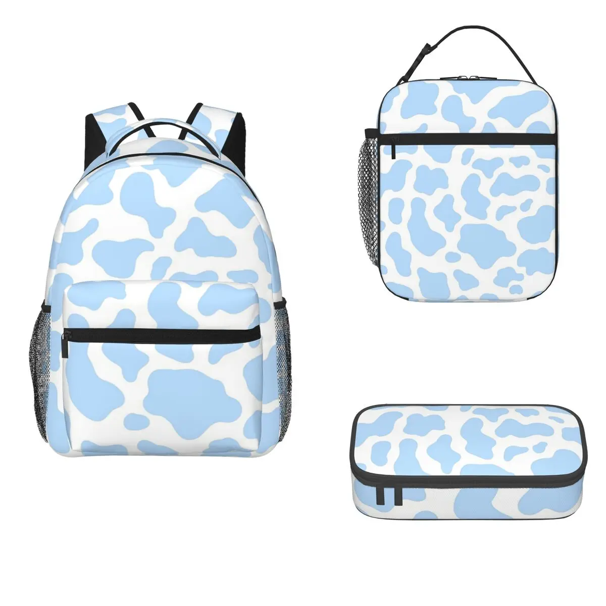 

Preppy School Supplies, Preppy, Blue, Backpacks Boys Bookbag Students School Bags Rucksack Lunch Bag Pen Bag Three-Piece Set