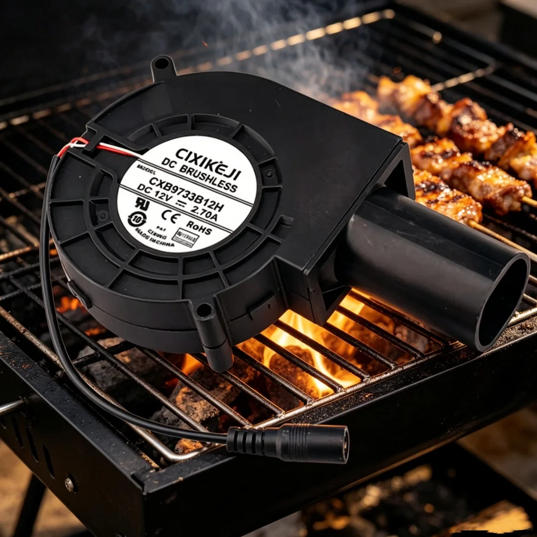 9733 110V 220V Household Air Blower DC 12V Portable Barbecue Fan Outdoor Wood Stove Oil Furnace Blower Adjustable Speed Fan