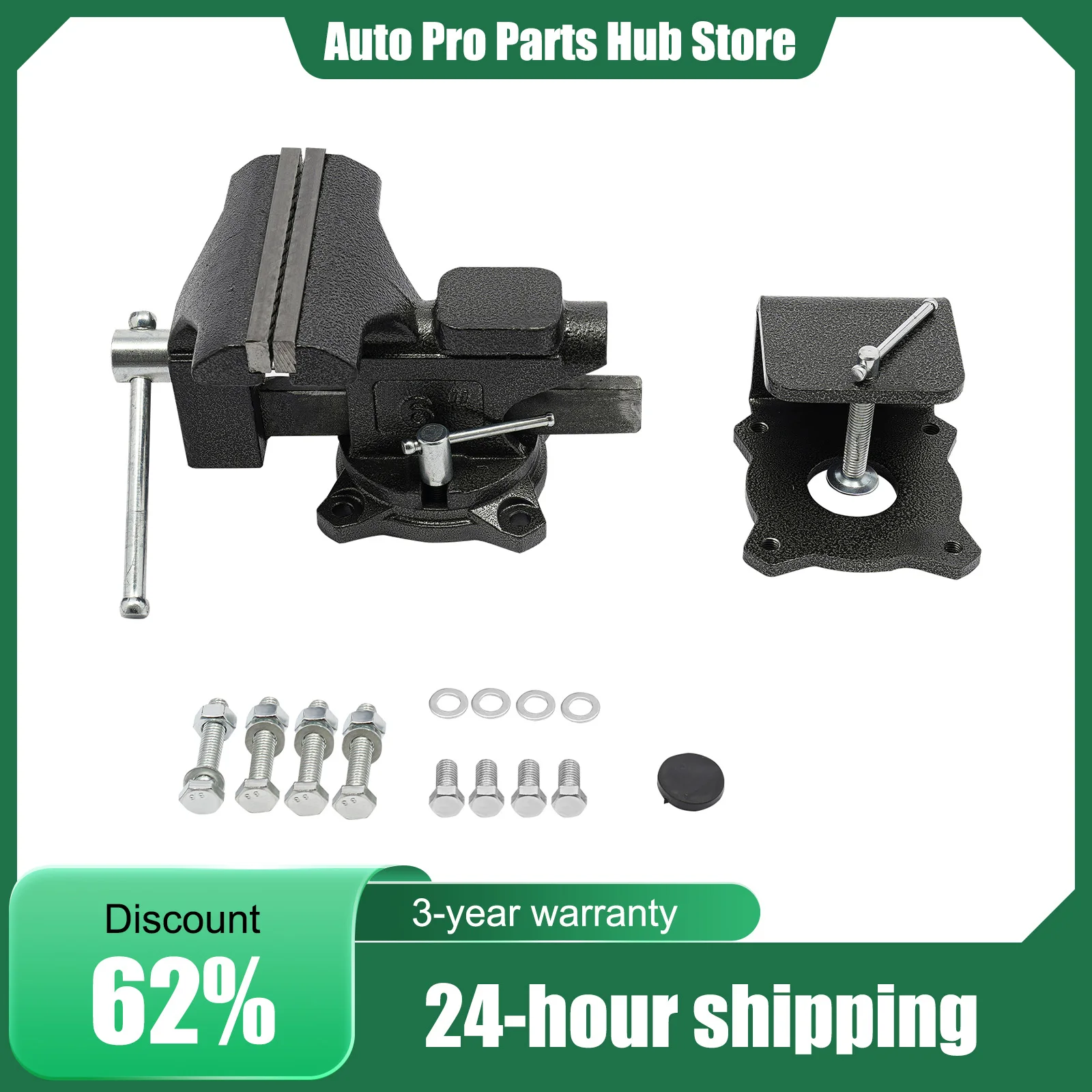 

Bench Vise, 6 Inch Bench Clamp, High Hardness Q235 Steel, Rust Resistant, Injection Molded, Dual Use for Workbench and Desktop