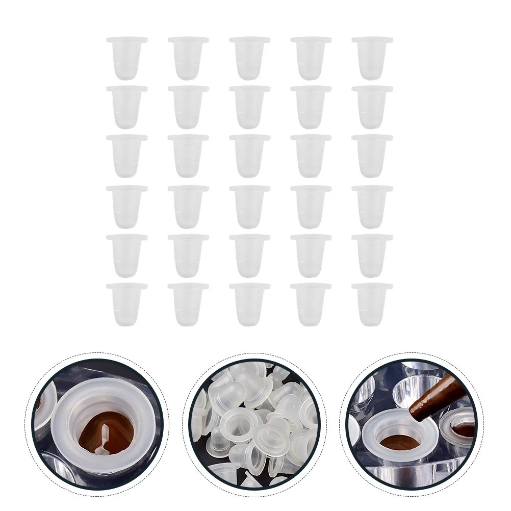 200 Pcs Tattoo Color Cup Pigment Ink Caps Holders Tattoos Cups Multi-functional Supple Semi- Silicone