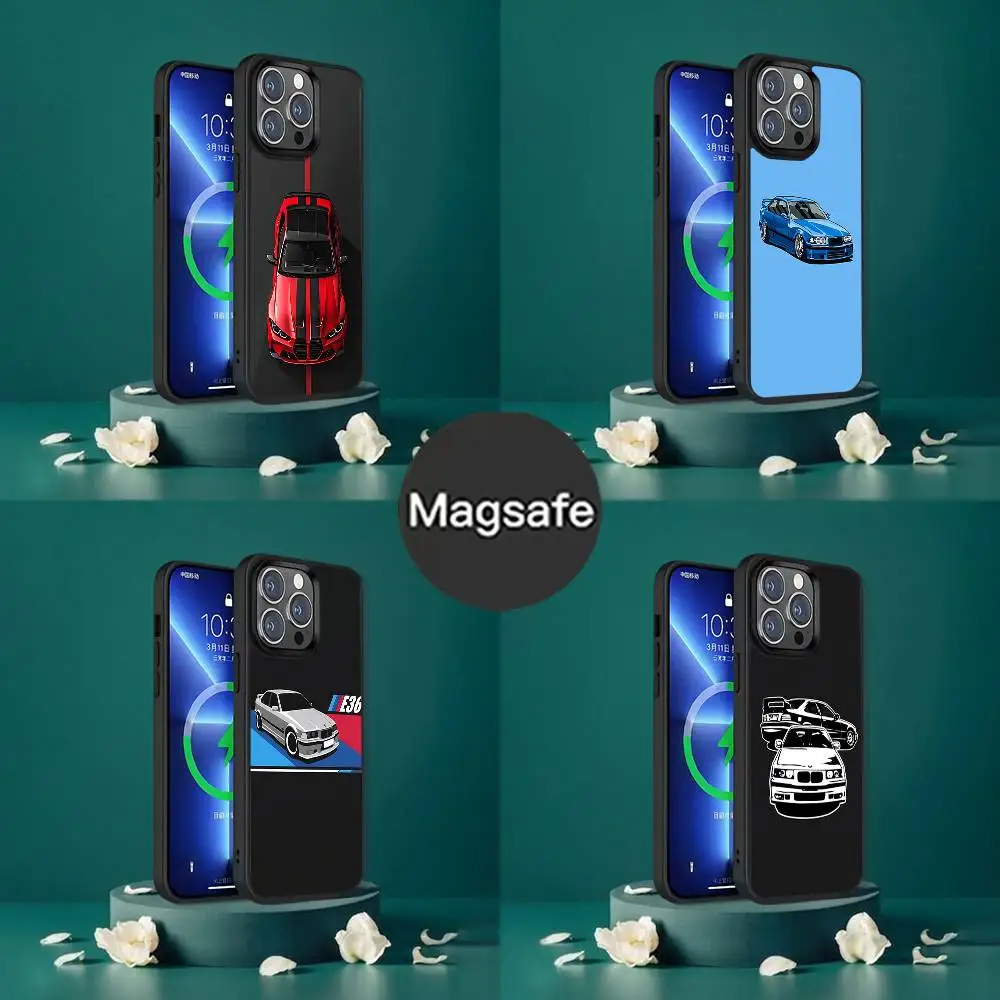 

M3 E36 Power Oldtimer Car Phone Case For iPhone 17,16,15,14,13,12,11,Pro,Max,Plus,Mini,SE4,E Magnetic Magsafe Wireless Charging