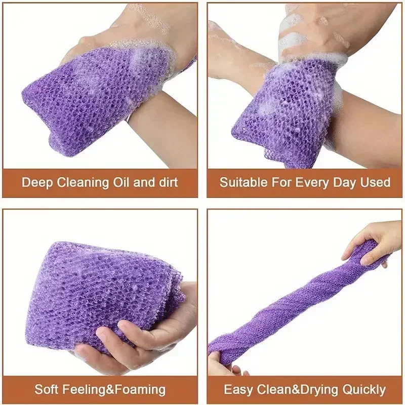 Afrikanische Peeling-Schwämme, Netz-Badetücher, Doppelseitige Waschlappen, Luffa für Glatte Haut, Rücken-Duschpeeling – Detail 7