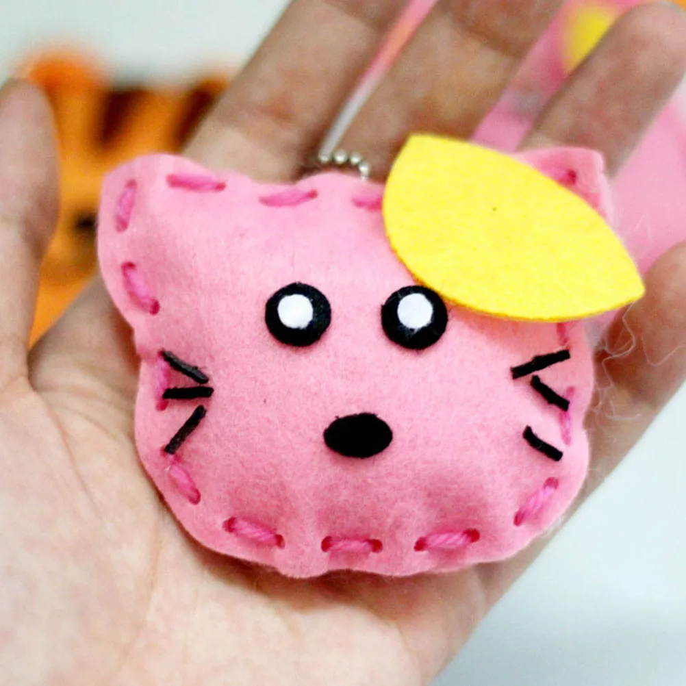 

12 Pcs Non-woven Diy Bag Pendants Bag Decorations Kids DIY Schoolbag Pendant Kits Handbag Pendant Decoration Sewing Gifts