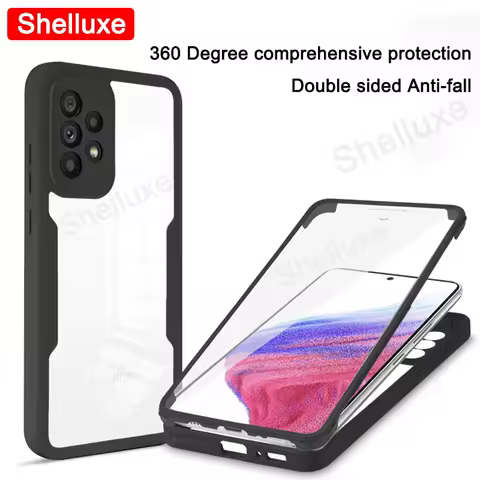 360 Full Body Front+Back Clear Case Shelluxe For Samsung Galaxy A72 A52 A52S A32 A22 A73 A53 A33 A13 Silicone Double Sided Cover