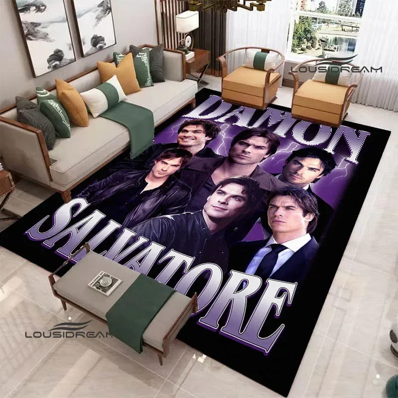 The Vampire Diaries Damon salvatore carpet yoga mat room decor carpets for living room Non -slip carpet area rug birthday gift