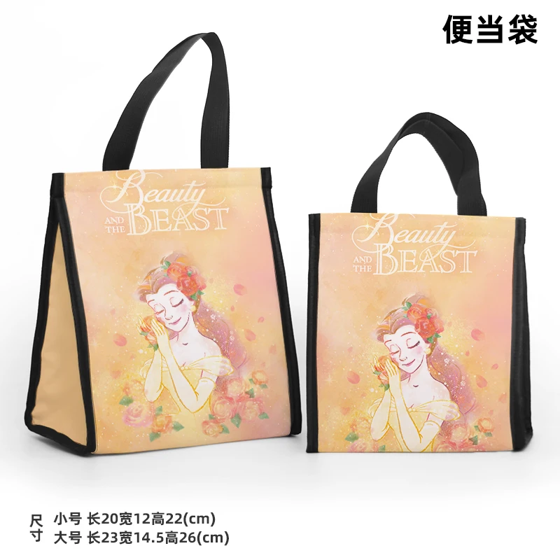 Disney Beauty and the Beast L8641 Anime Customized Lunch Bags Cartoon Warm Storage Bag Handbag Girl Unisex Gift