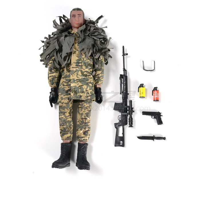 Figurines d'action mobiles articulées de soldats, fusil de tireur d'élite, CamSolomon Chothes, produits finis, jouet cadeau, 1/6, 28cm, 11 po