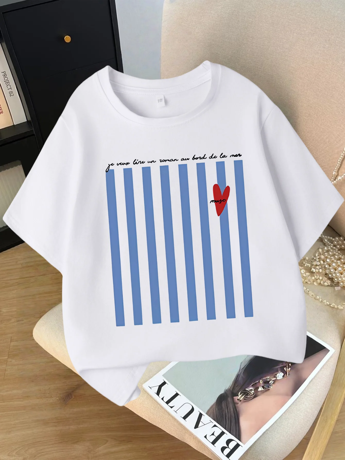 Striped Red Kids Tee Minimalist Art Graphic Print Boys Girls Family Matching Cotton Summer Short Sleeve Basic Children Tshirt
