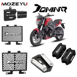 FOR BAJAJ DOMINAR 250 DOMINAR 400 Headlight Guard Side Stand Brake Fluid Reservoir Radiator Guard Grille Protector Cover Lights