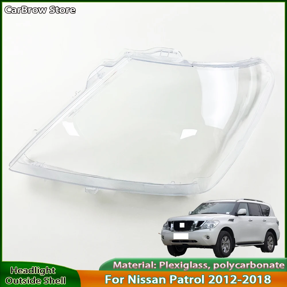 

For Nissan Patrol 2012 2013 2014 2015 2016 2017 Front Headlamp Cover Transparent Lampshade Headlight Shell Lamp Shade Plexiglass