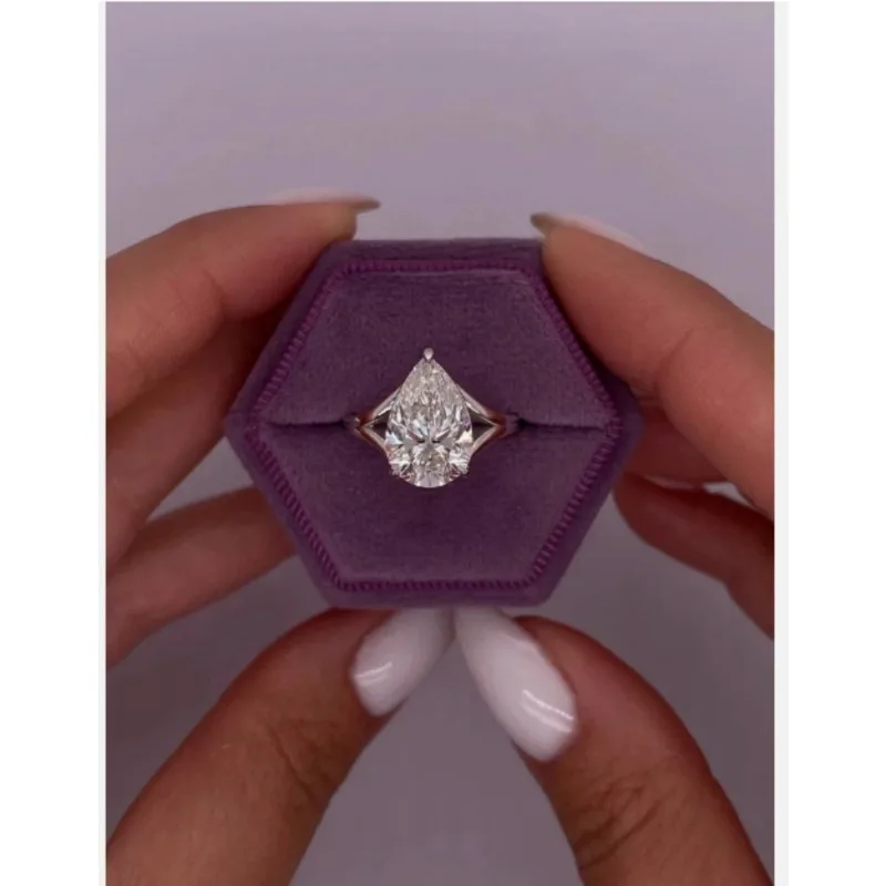 Solid 925 Sterling Silver Ring Fully Set with Moissanite Festive Gift Ideal for Any Occasion