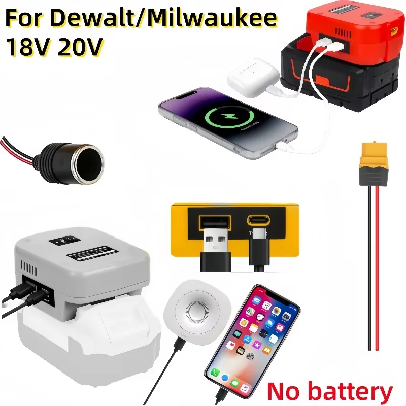 

Новый адаптер аккумулятора Power Wheels, совместимый с преобразователем мощности Dewalt/Milwaukee от 18 В/20 В до 12 В с USB и портом Type-C, XT60