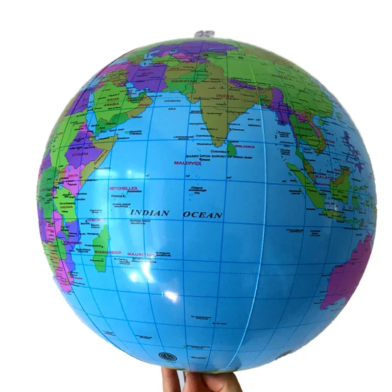 Clearance Inflatable World Globe Teaching Aids Education Geography Toy Map Balloon Beach Ball Kids Gifts Family Educational 40cm