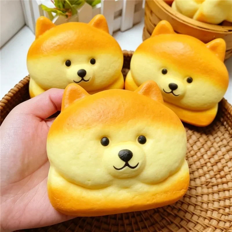 Puppy Bread Cake Slow Rising Squishy Toy Fragrant Egg Toast Squeeze Anti Stress Relief Hand Relaxing Fidget for Autism ADHD Gift