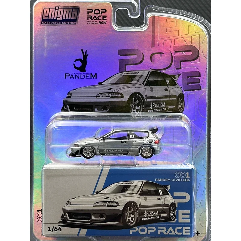 POP RACE 1:64 Pandem Civic EG6 Edizione speciale Diecast Diorama Modello di auto giocattolo