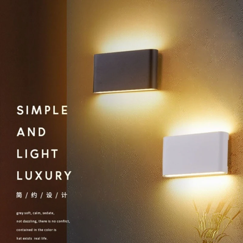 Outdoor Waterproof IP65 Wall Lamp 12W LED Wall Light Modern Indoor/Outdoor Decor Up Down Dual-Head Aluminum Wall Lamp
