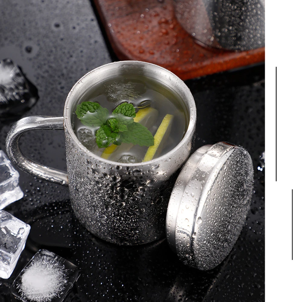 304 Stainless Steel Child Water Cup Mug Anti Drop Mouth Cup Baby Kindergarten Drinking Cup Ready To Drink Cup Drinkware